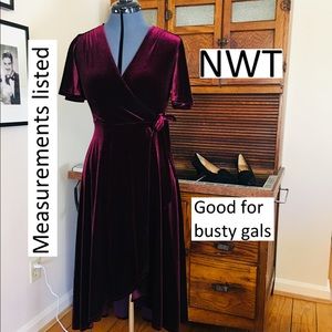Burgundy velvet dress